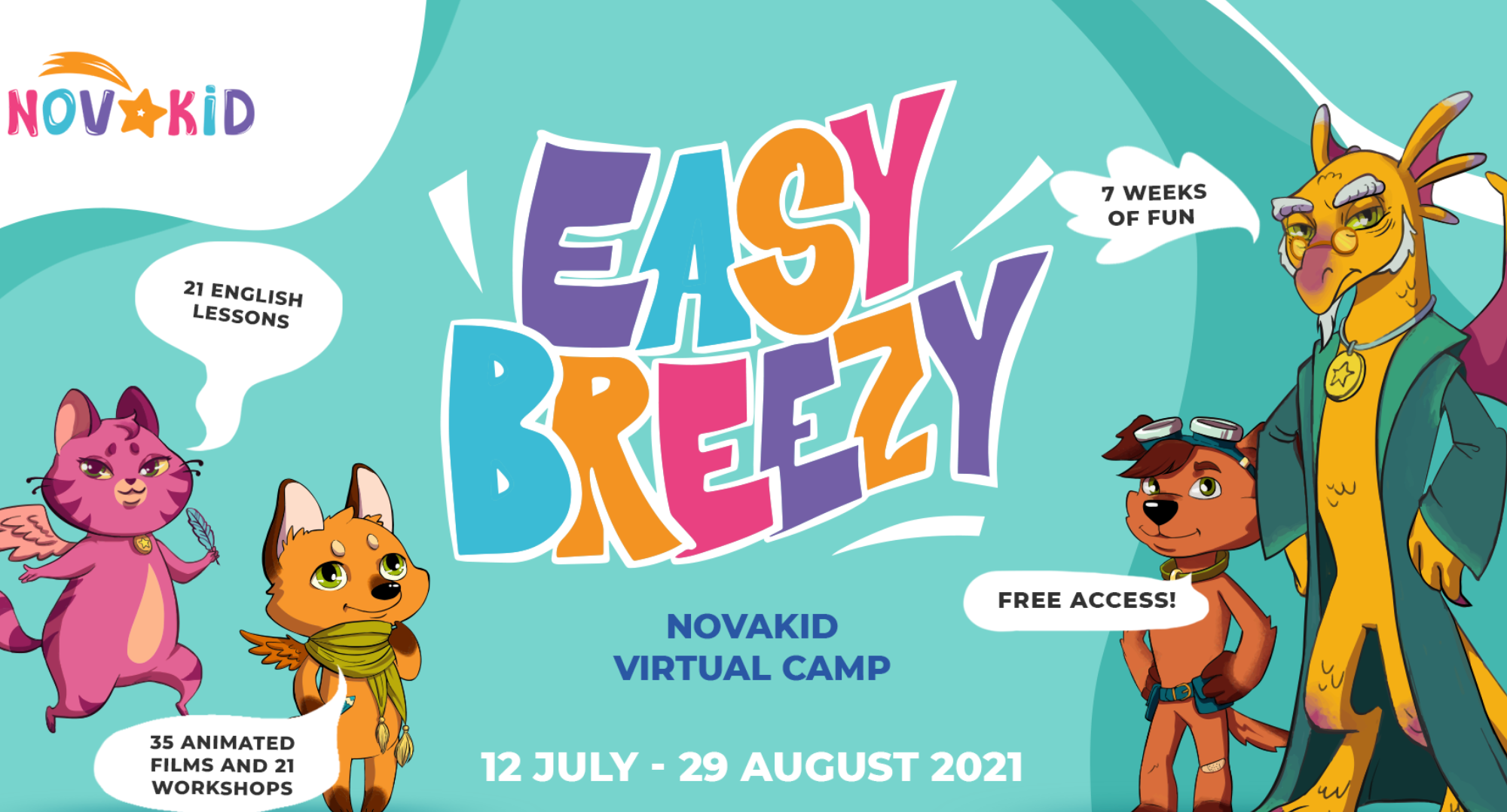 a Wartościowe wakacje z internetowym, letnim obozem Easy Breezy: lekcje języka angielskiego wypełnione zabawą, warsztatami i światowymi hitami animacji