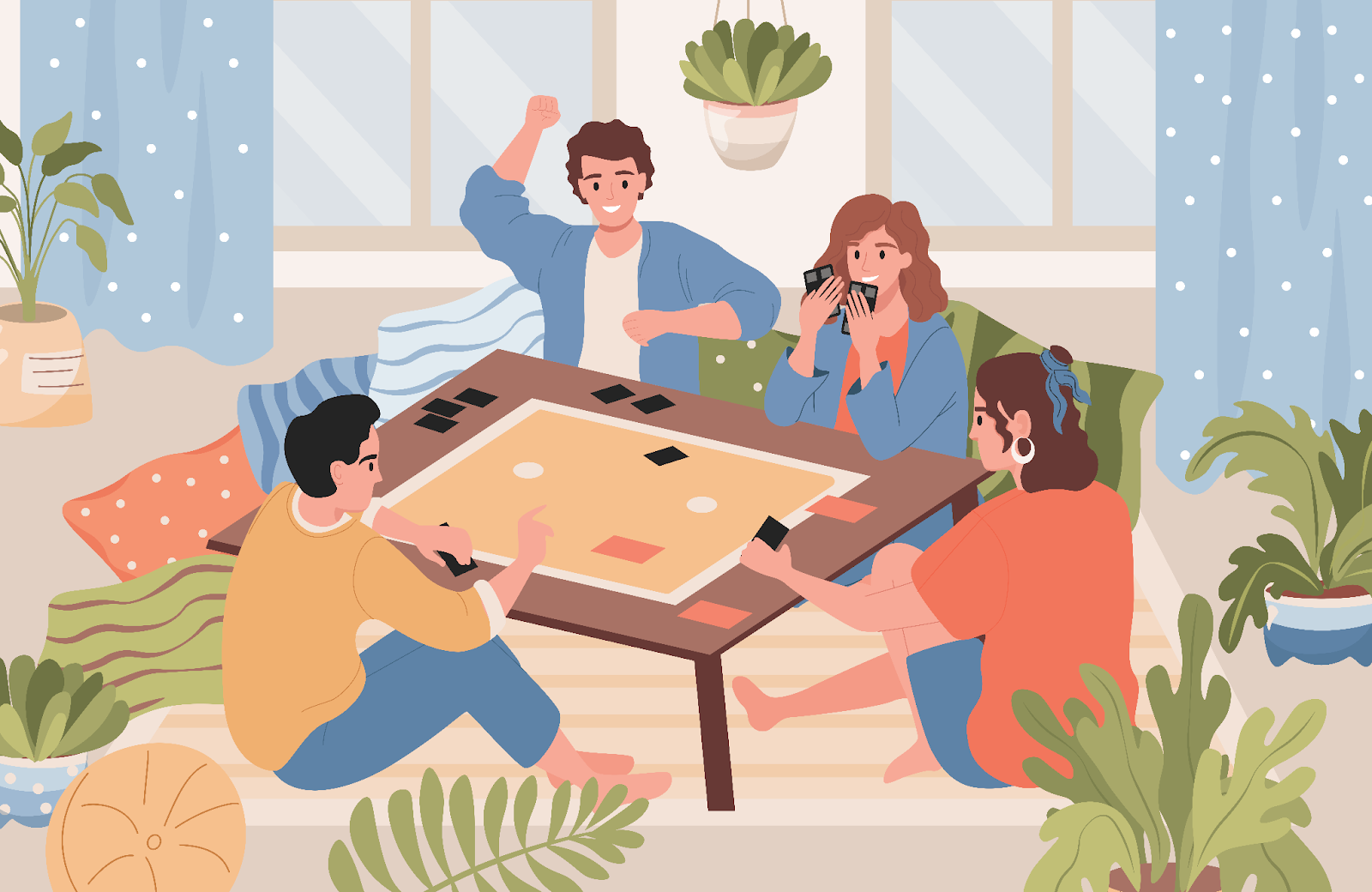 rodzina gra w grę planszową - ilustracja