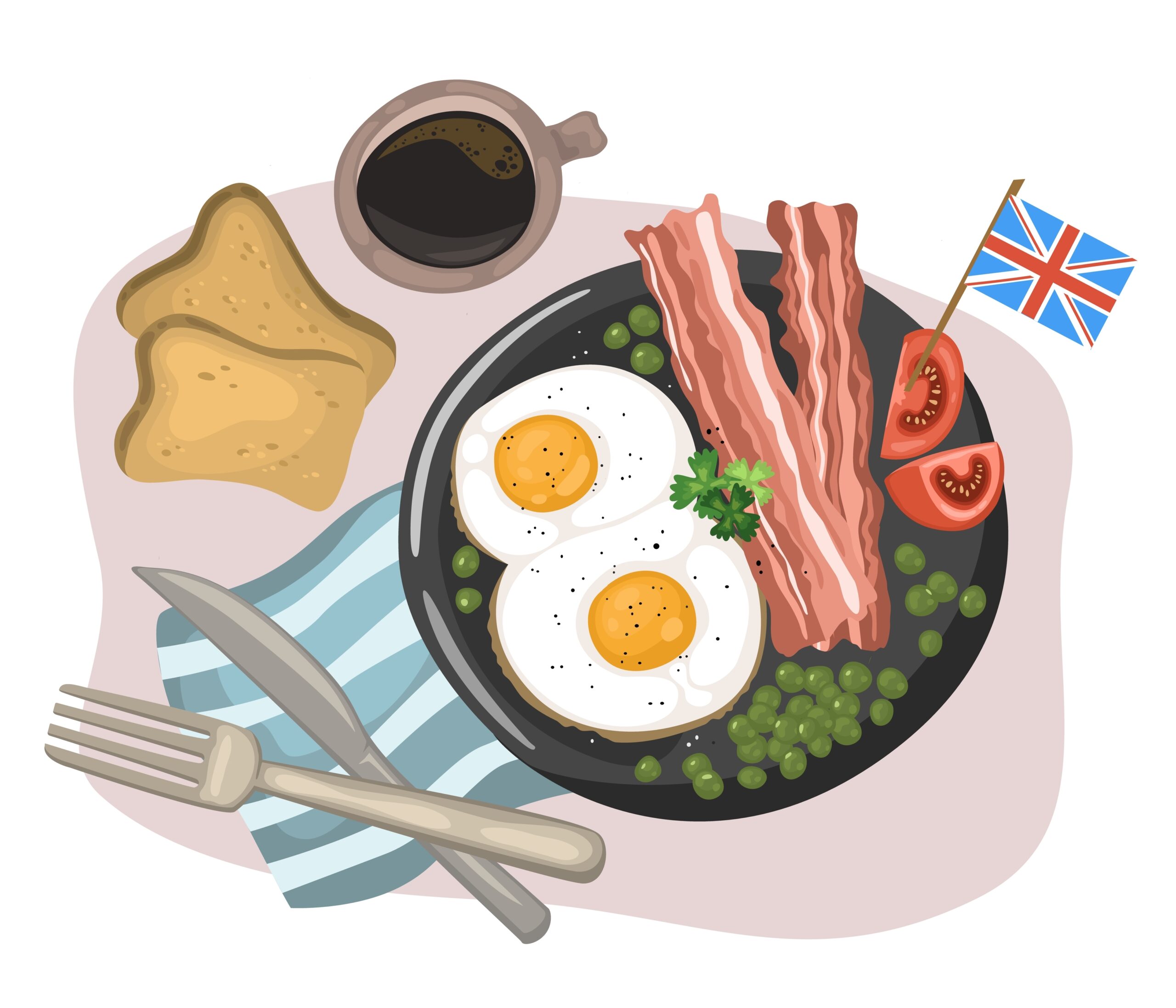angielskie śniadanie - ilustracja