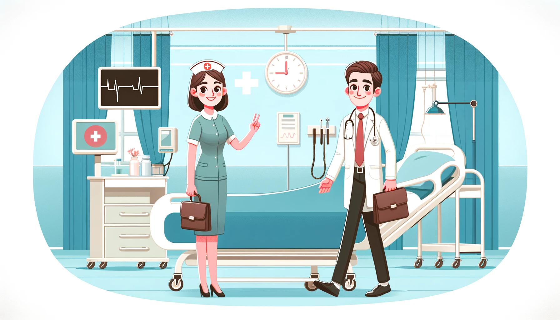 Pracownicy szpitala - ilustracja